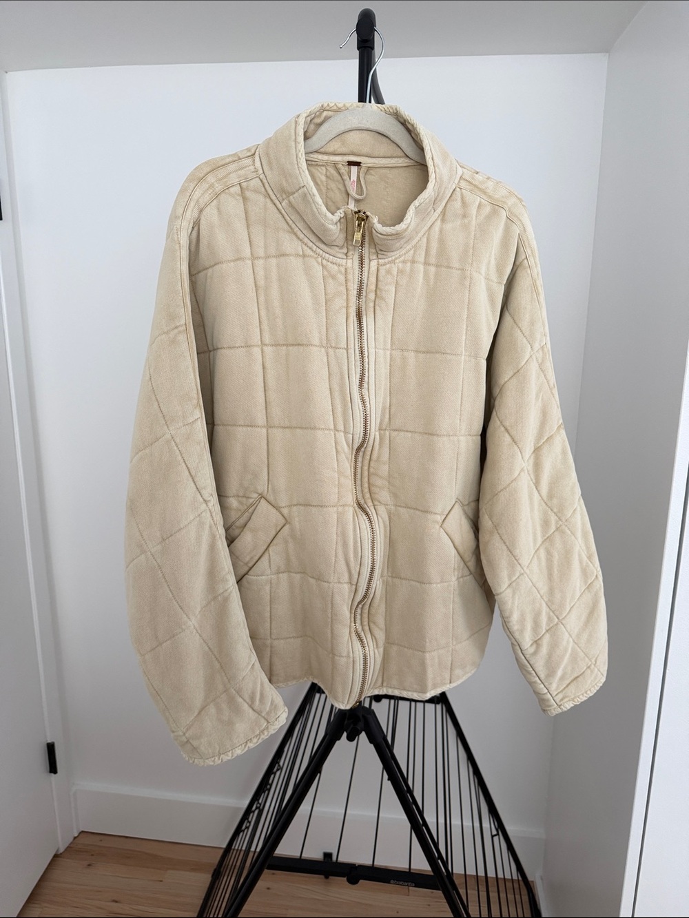 Free People oversized quilted bomber jacket - 100% cotton Sz M